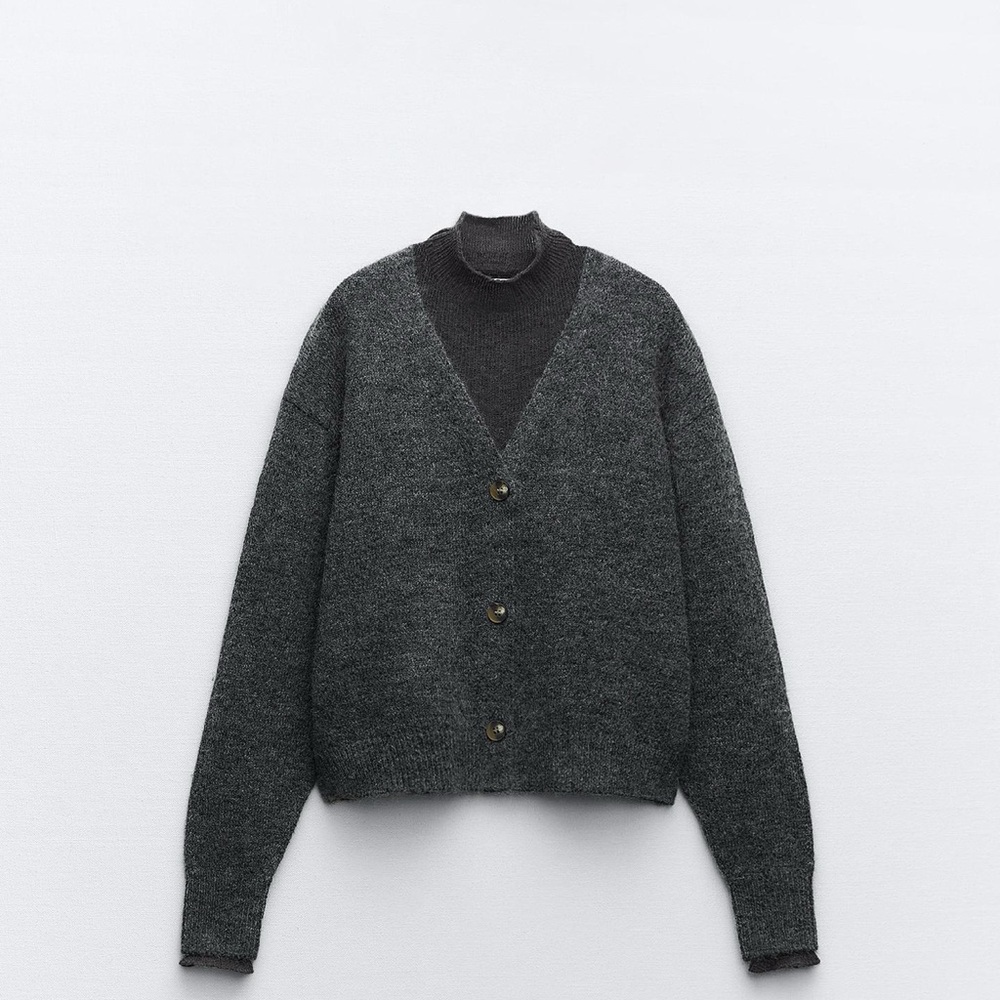 Zara Dark Gray Knit Cardigan
